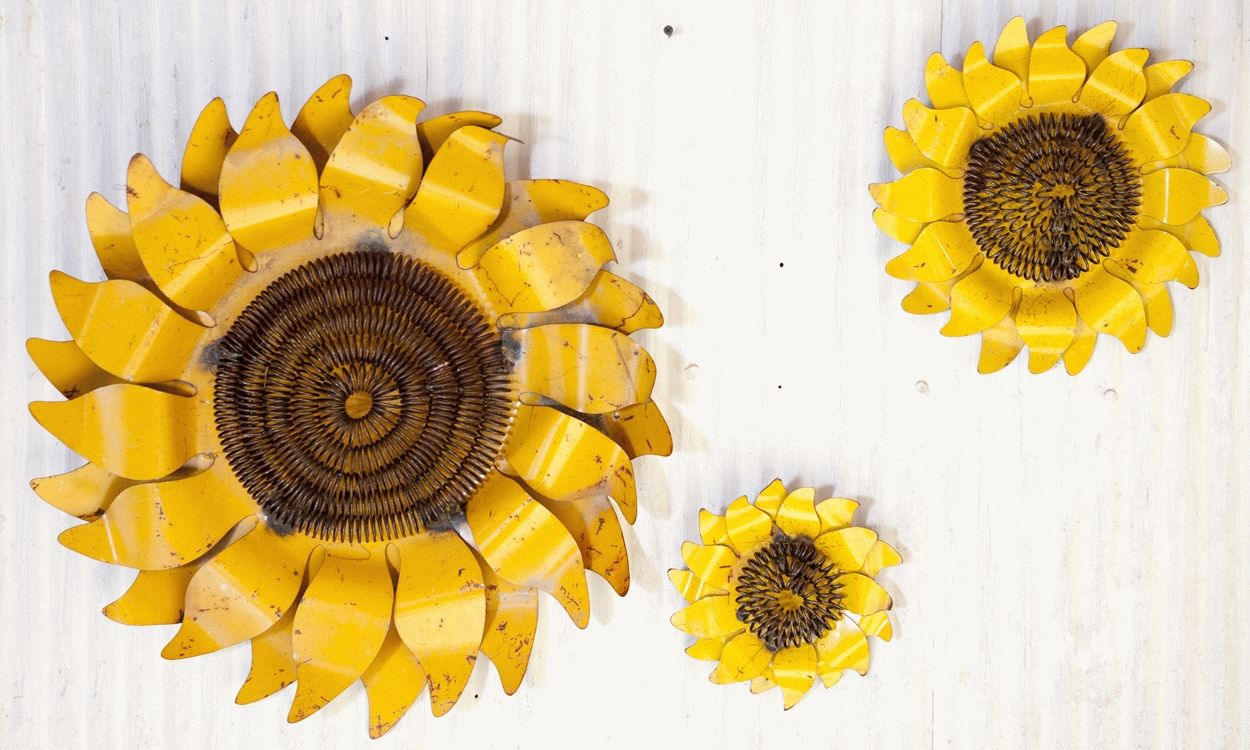Rustic Tin Sunflower Wall Art Pertaining To Metal Sunflower Wall Art (Photo 3 of 20)