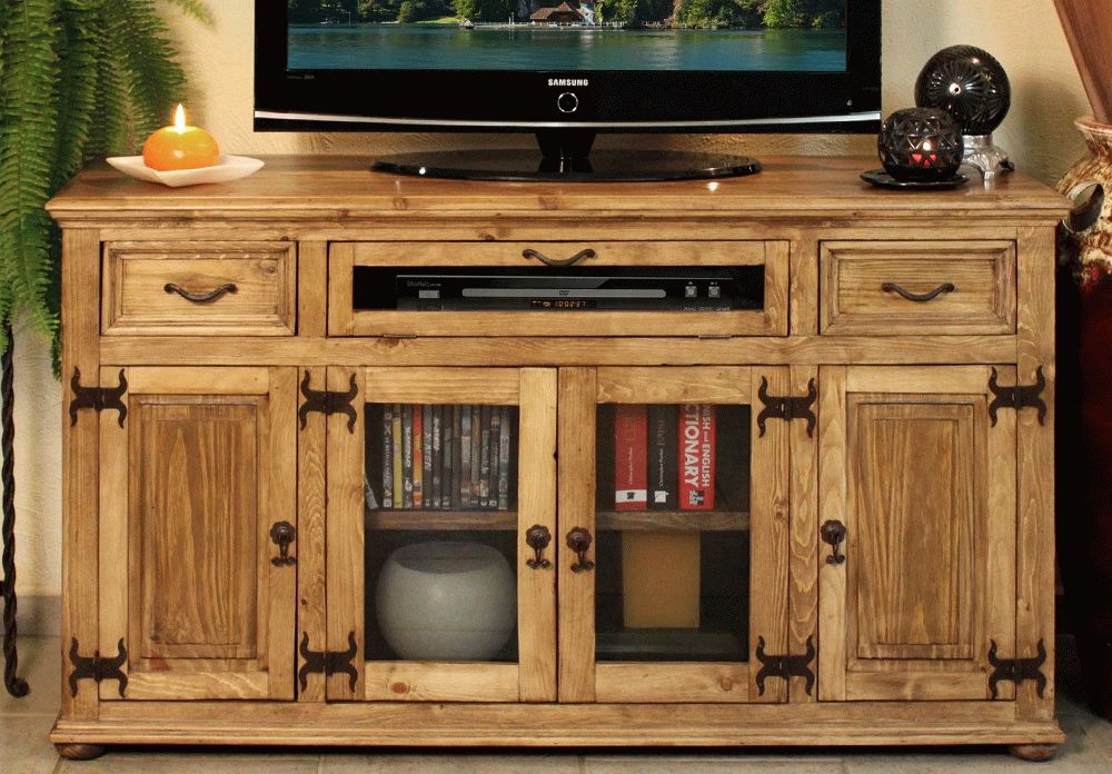 Rustic Tv Stand, Rustic Tv Console, Pine Wood Tv Cabinet In Most Recent Pine Tv Cabinets (Photo 5409 of 7825)