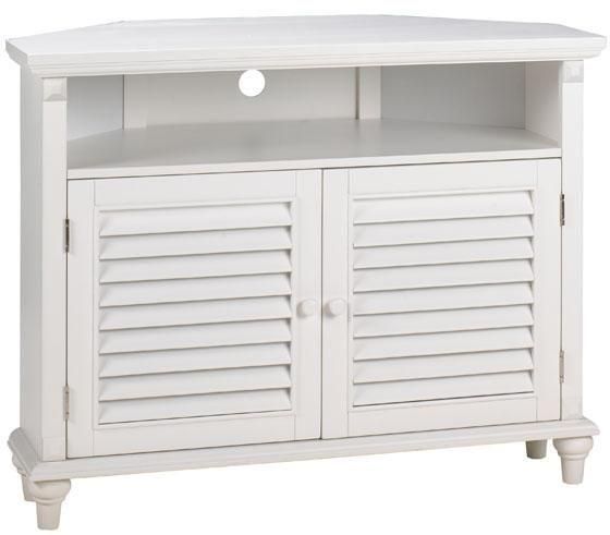 Savannah Louvered Door Corner Tv/dvd Cabinet – Tv Cabinet – Wood For Newest White Wood Corner Tv Stands (View 14 of 20)