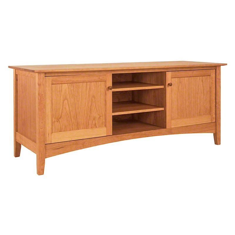 Solid Cherry Wood Tv Stand | American Shaker Media Console | Made With Regard To Current Cherry Tv Stands (View 13 of 20)