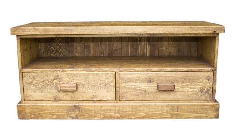 Solid Wood Interiors > Pine Tv Unit Rustic 2 Drawers Regarding Newest Pine Tv Unit (View 14 of 20)