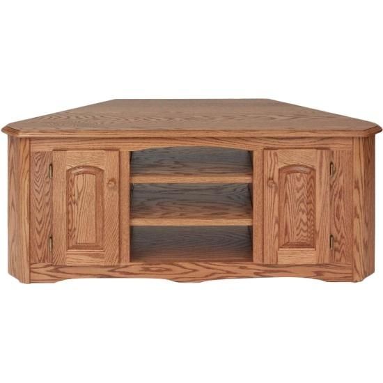 Solid Wood Oak Country Corner Tv Stand W/cabinet – 55″ – The Oak With Regard To Most Up To Date Solid Wood Corner Tv Cabinets (Photo 4399 of 7825)