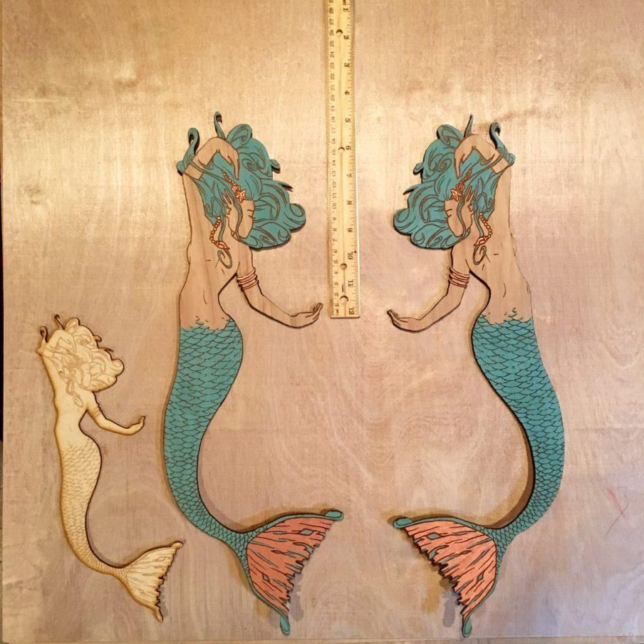 Superb Wall Decor Mermaid Reclaimed Wood Rope Large Wooden Mermaid Within Wooden Mermaid Wall Art (Photo 18 of 20)