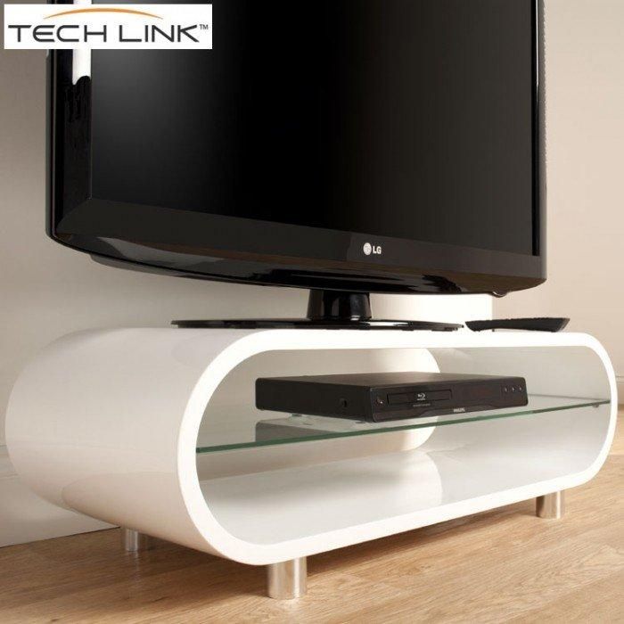 Techlink Ovid Ov95w Gloss White Tv Stand (406011) For Most Current Ovid White Tv Stand (Photo 3659 of 7825)