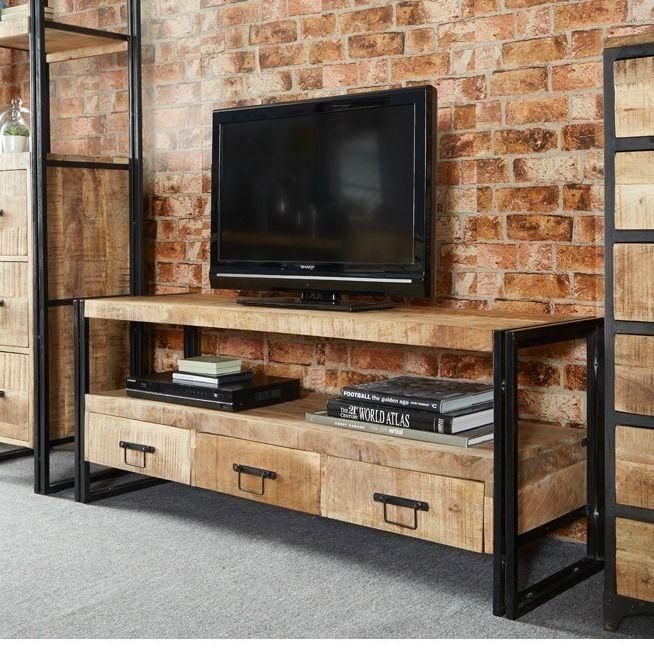 The 25+ Best Industrial Tv Stand Ideas On Pinterest | Tv Table For Most Recent Vintage Style Tv Cabinets (Photo 4109 of 7825)