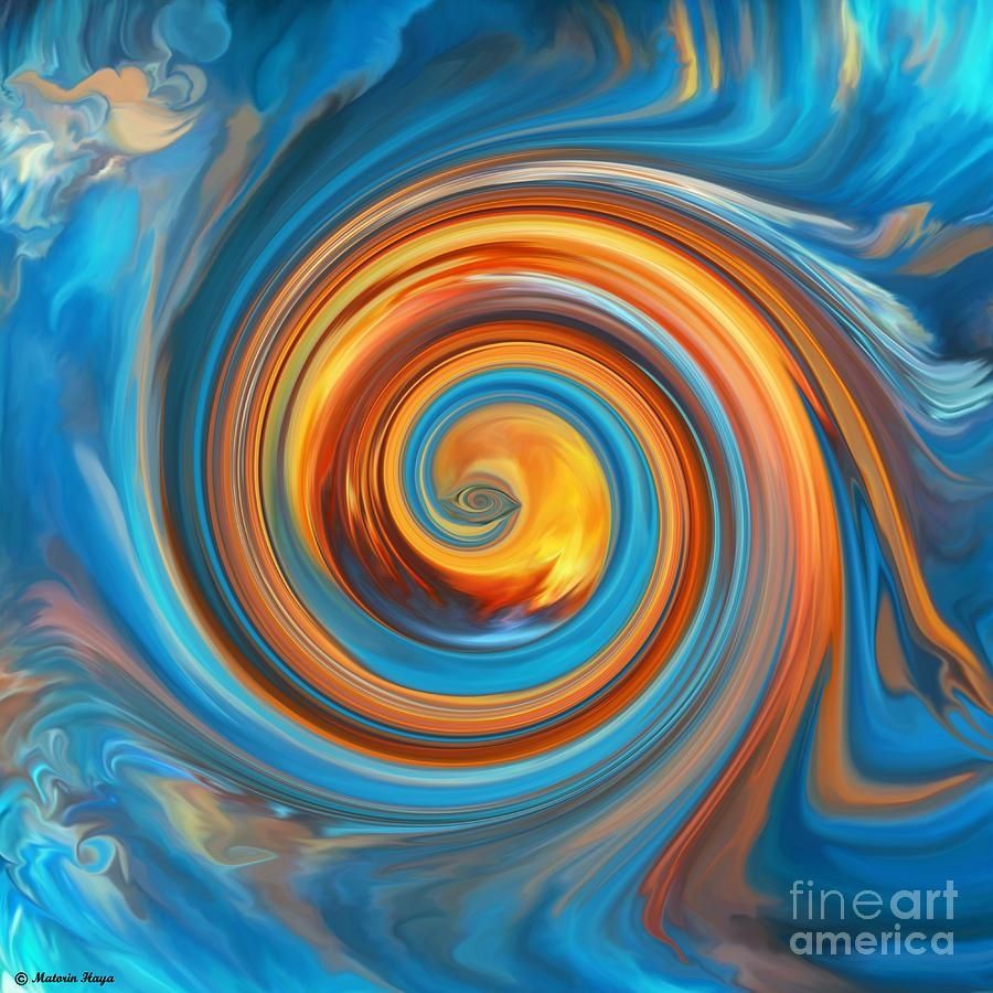 The Circle Game – Abstract 54 Wall Art Digital Arthaya Matorin For Orange And Blue Wall Art (View 11 of 20)