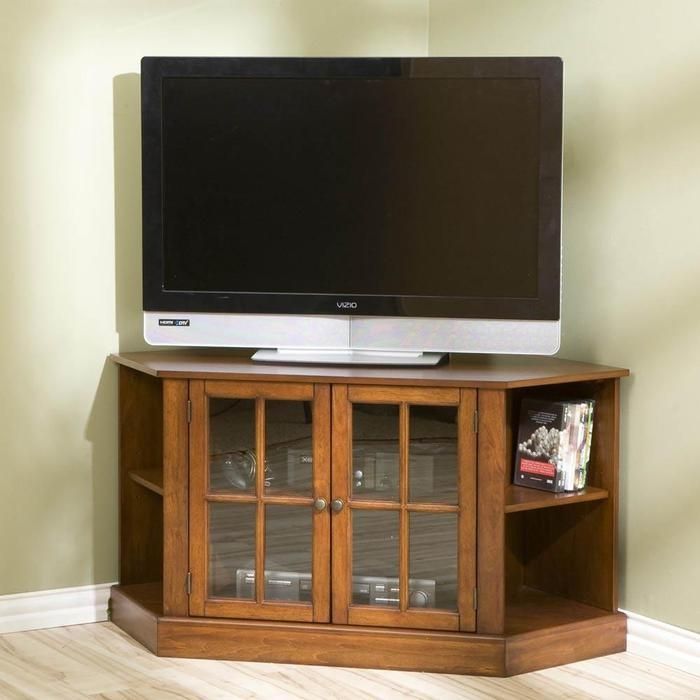 Thomas Corner Flat Panel Tv Stands At Brookstone—Buy Now! For Most Popular Corner Tv Cabinets For Flat Screen (View 1 of 20)