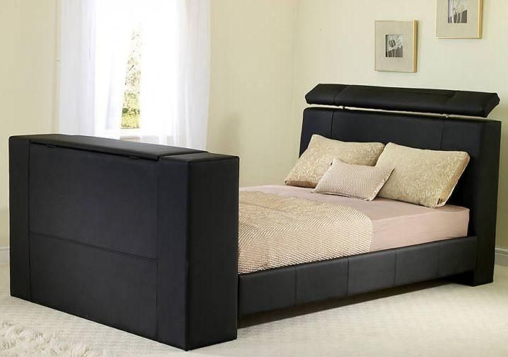 Tv Bed With 32" Television | 5ft Kingsize Faux Leather Tv Bed Pertaining To Most Popular 32 Inch Tv Bed (View 10 of 20)