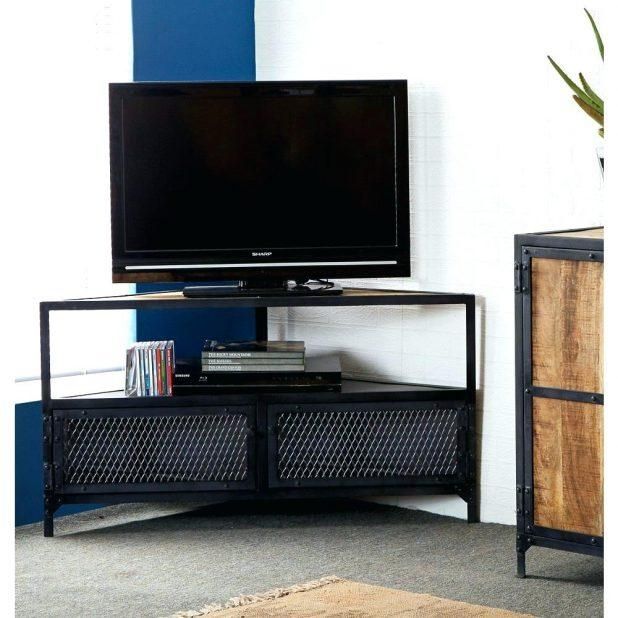 Tv Stand : Lombardy Corner Accent Cabinet English Walnut Modern Tv In 2017 Industrial Corner Tv Stands (Photo 3535 of 7825)