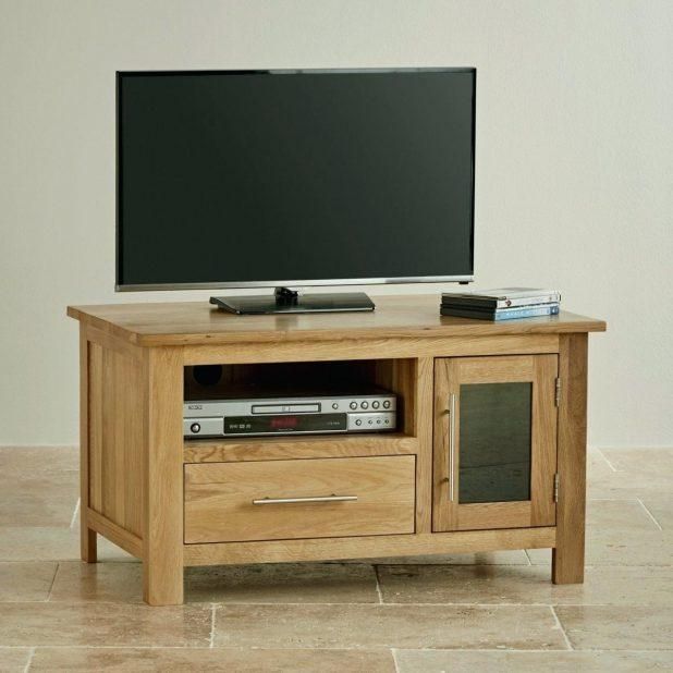 Tv Stand : Zee Solid Oak Flat Screen Tv Stand Ideal Home Show Shop Inside Most Up To Date Oak Tv Cabinets (Photo 4036 of 7825)