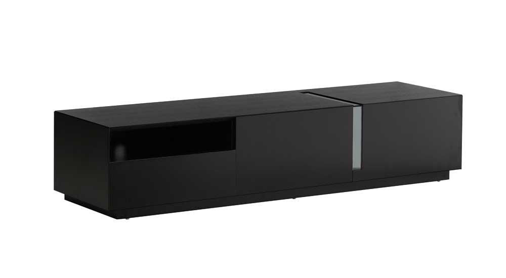 Tv027 Black High Gloss Tv Stand Blackj&m Furniture Regarding Latest Black Gloss Tv Bench (View 9 of 20)