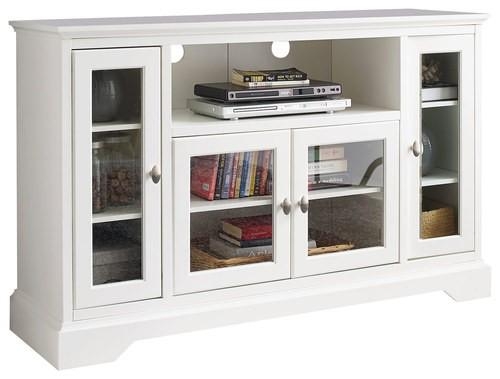 Walker Edison Highboy Tv Stand For Most Tvs Up To 55" White With Most Popular Highboy Tv Stands (Photo 1 of 20)