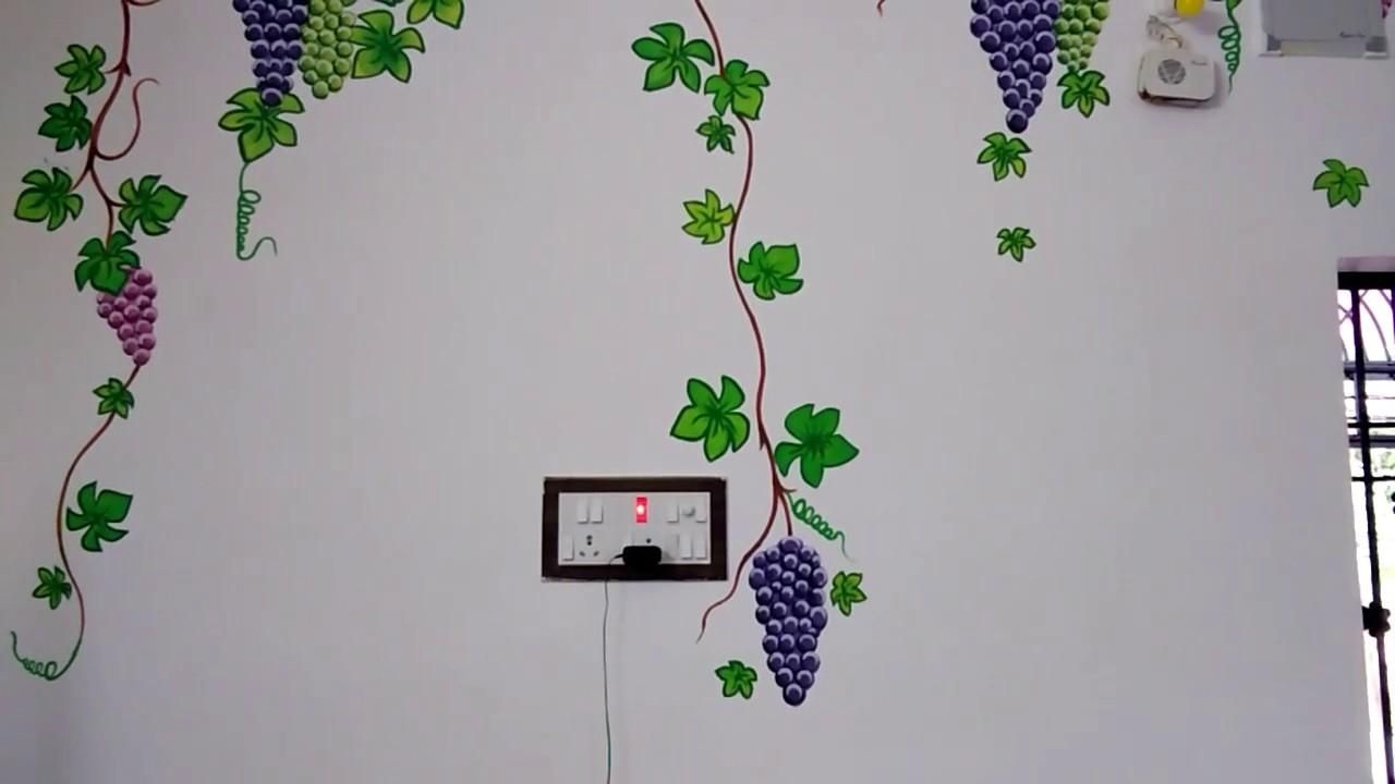Wall Art Design For Asian Paint. Stencils – Youtube Pertaining To Grape Vine Wall Art (Photo 19 of 20)