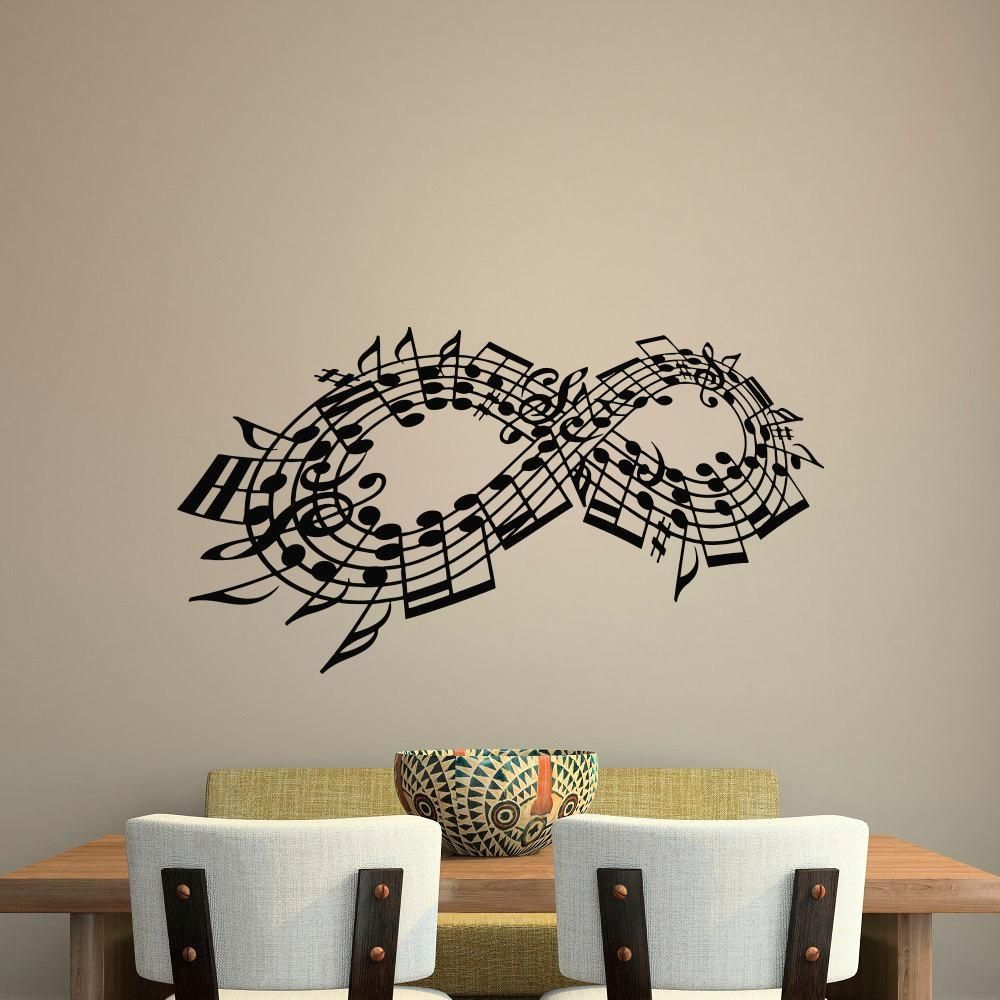 Wall Decal Music Note Decals Music Stuff Infinity Symbol Wall Pertaining To Music Notes Wall Art Decals (Photo 1 of 20)