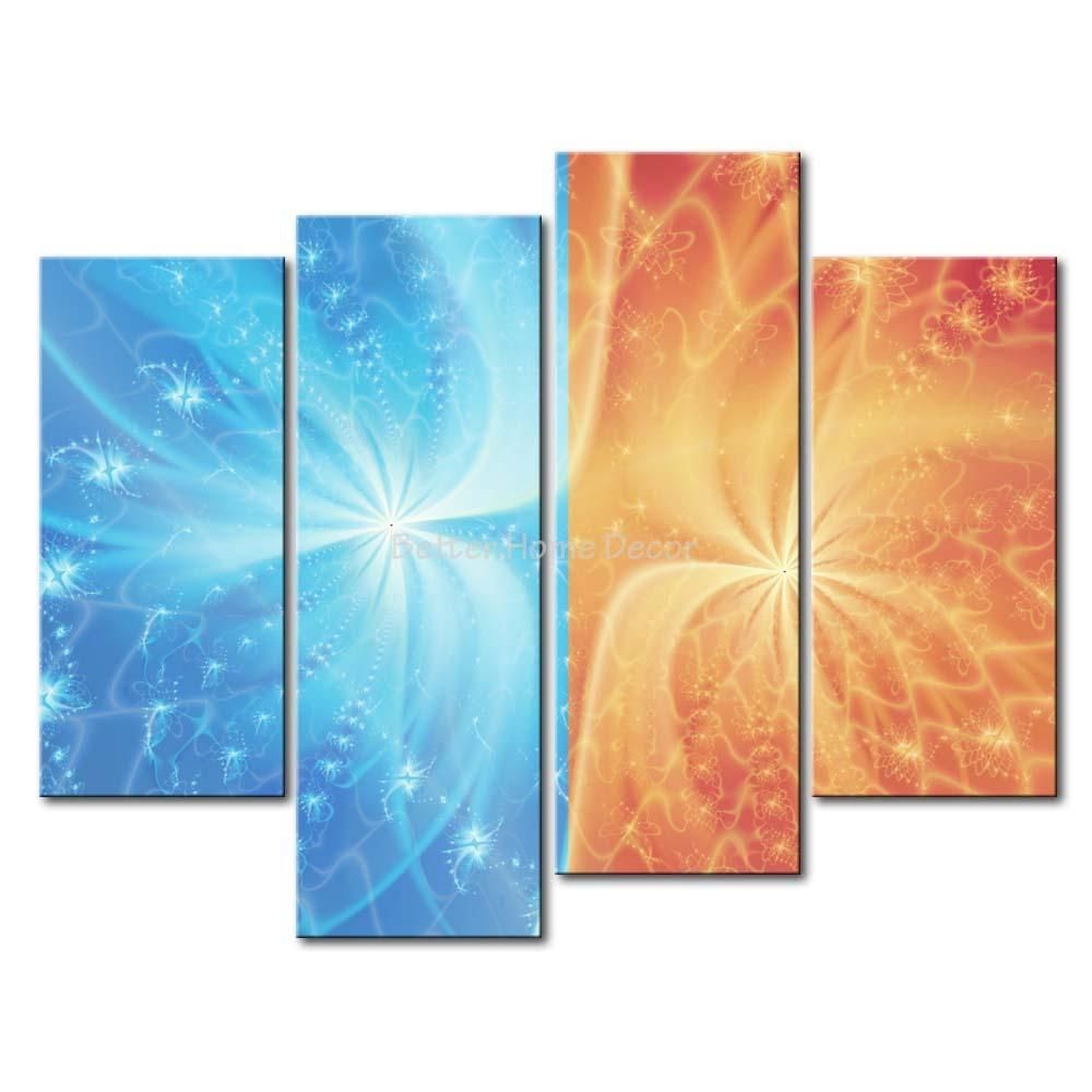 Wall Decor: Blue Wall Art Inspirations. Blue Contemporary 8 Piece Throughout Orange And Blue Wall Art (Photo 2 of 20)