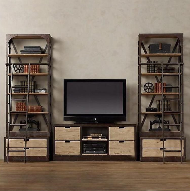 Wall Units. Glamorous Bookcase With Tv Shelf: Bookcase With Tv Inside Newest Bookshelf Tv Stands Combo (Photo 4 of 20)