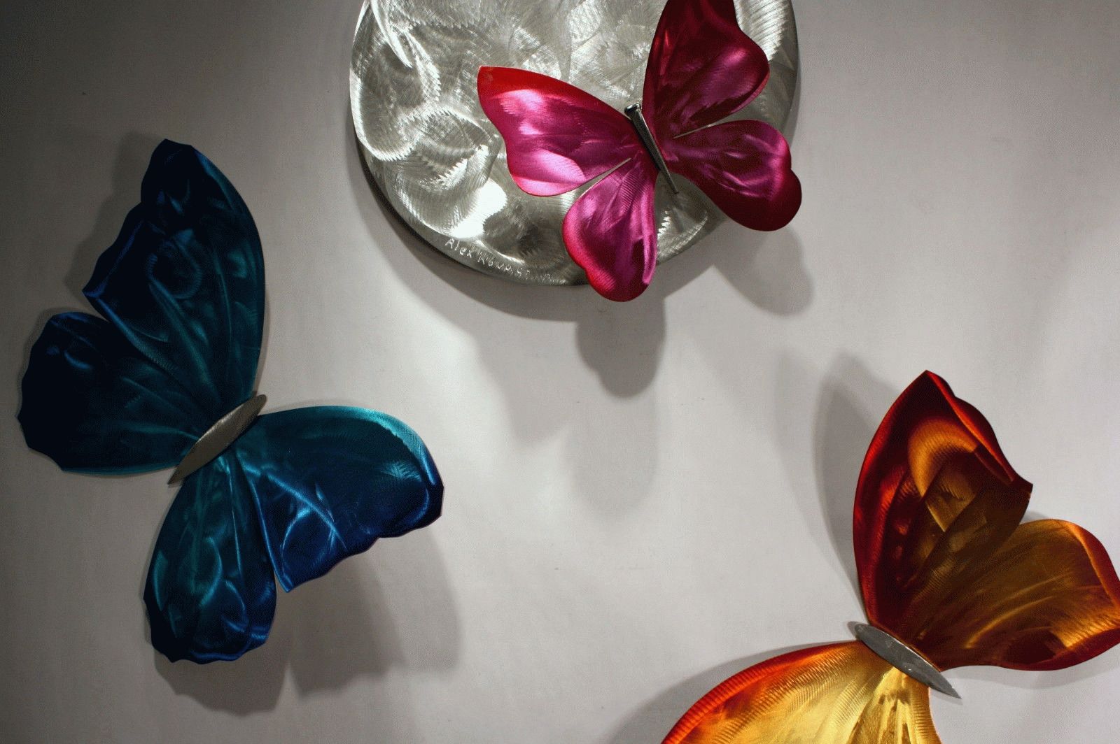 Wilmos Kovacs – Abstract Metal Sculpture Rainbow Butterfly Wall Inside Rainbow Butterfly Wall Art (Photo 1 of 20)