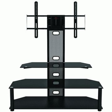 Z Line Designs Aviton Black Glass Tv Stand With Integrated Mount Inside Most Up To Date 32 Inch Tv Stands (View 4 of 20)