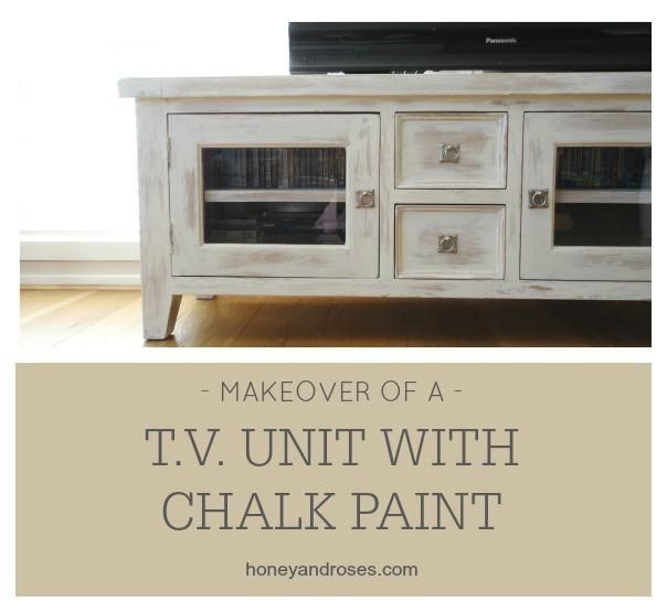2017 White Painted Tv Cabinets With Regard To Makeover Of A Tv Unit With Chalk Paint « Honey & Roses (Photo 5778 of 7825)