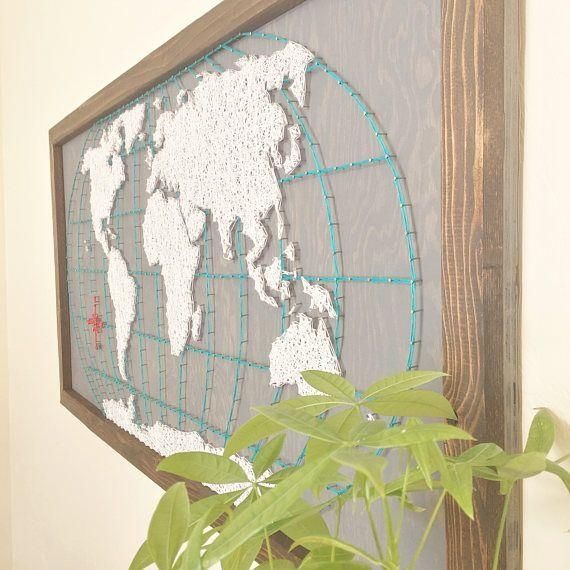 710 Best Crafts Images On Pinterest | Christmas Crafts, Craft And In String Map Wall Art (View 13 of 20)
