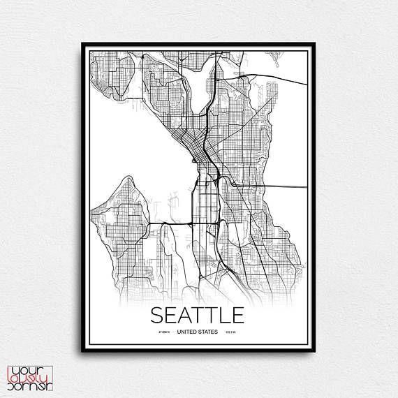 Best 25+ Seattle Map Ideas On Pinterest | Seattle Street, Seattle Throughout Seattle Map Wall Art (View 7 of 20)