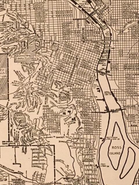 City Of Portland Map / Antique Map Of Portland Oregon / With Portland Map Wall Art (View 12 of 20)