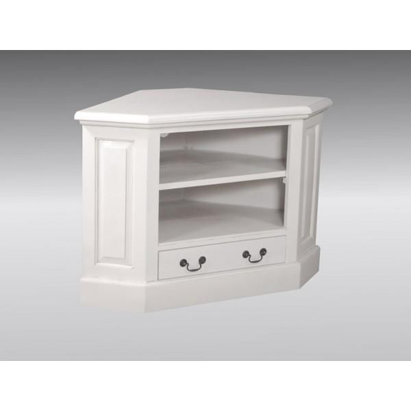 Corner Tv Unit – Single Drawer – French White Regarding Well Known White Corner Tv Cabinets (Photo 6033 of 7825)