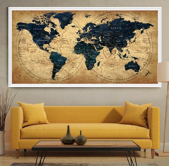 Featured Photo of Top 20 of Large Map Wall Art