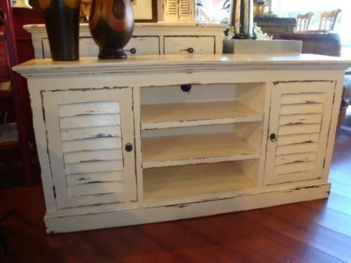 Fashionable White Painted Tv Cabinets With Regard To Shutter Plasma Tv Stand Cabinet Mahogany Wood Cottage Painted (Photo 5773 of 7825)