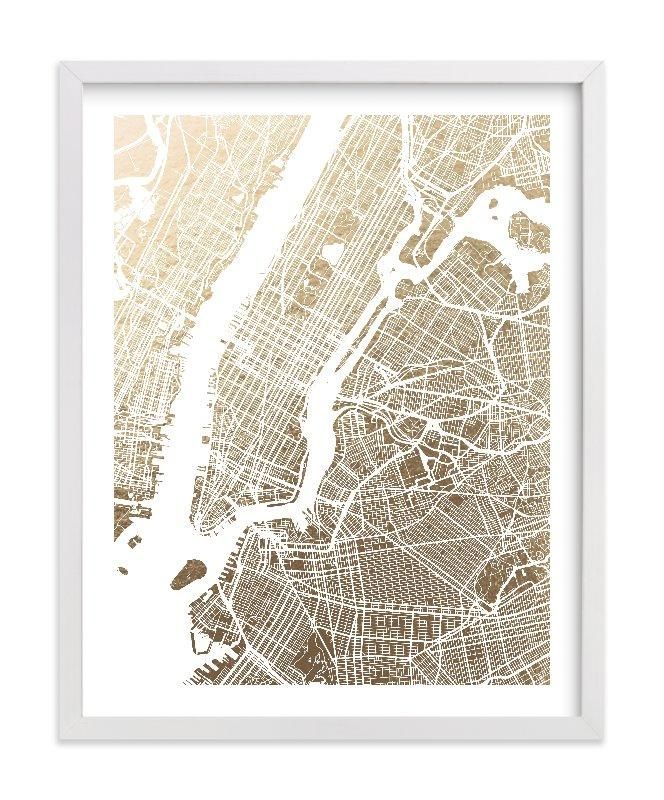 New York City Map Foil Pressed Wall Artalex Elko Design | Minted Inside Manhattan Map Wall Art (View 11 of 20)