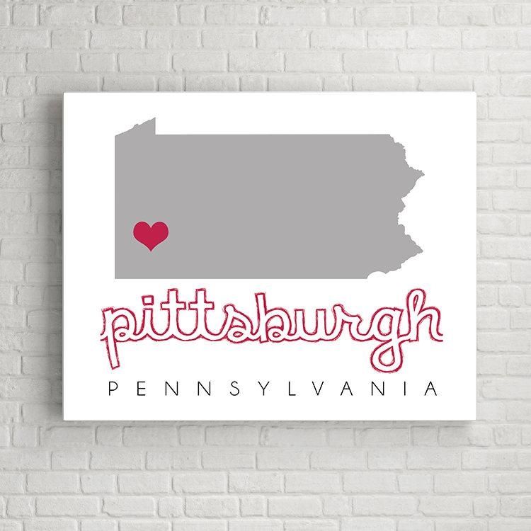 Pittsburgh Map Wall Art, Pittsburgh Wall Art, Printable Map Wall Pertaining To Pittsburgh Map Wall Art (View 7 of 20)
