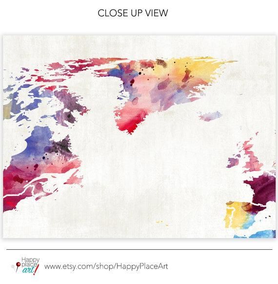 Push Pin World Map Large Colourful Map Abstract World Map Throughout Abstract World Map Wall Art (View 12 of 20)