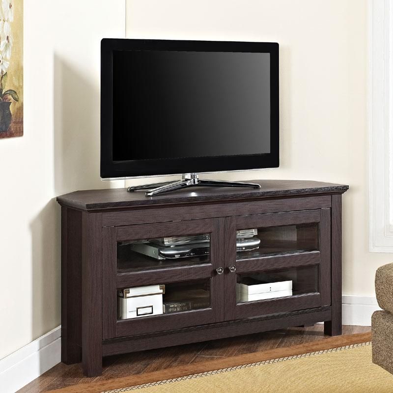 Walker Edison Coronado 48 Inch Corner Tv Stand Espresso Wq44ccres Inside Best And Newest Tv Stands 38 Inches Wide (Photo 5785 of 7825)