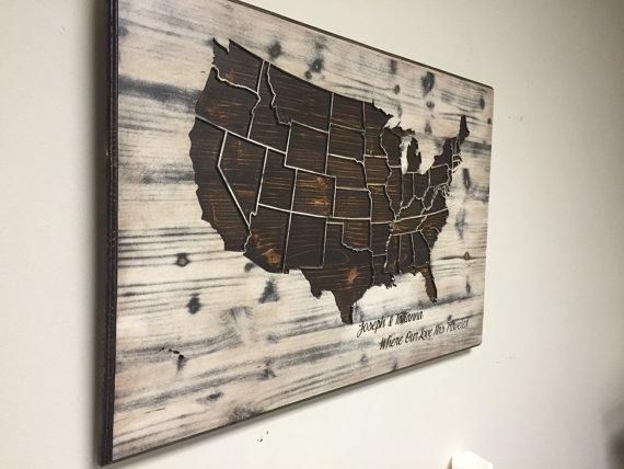 Wooden Usa Map Wall Art Delightful Ideas United States Wall Art Within State Map Wall Art (Photo 8 of 20)