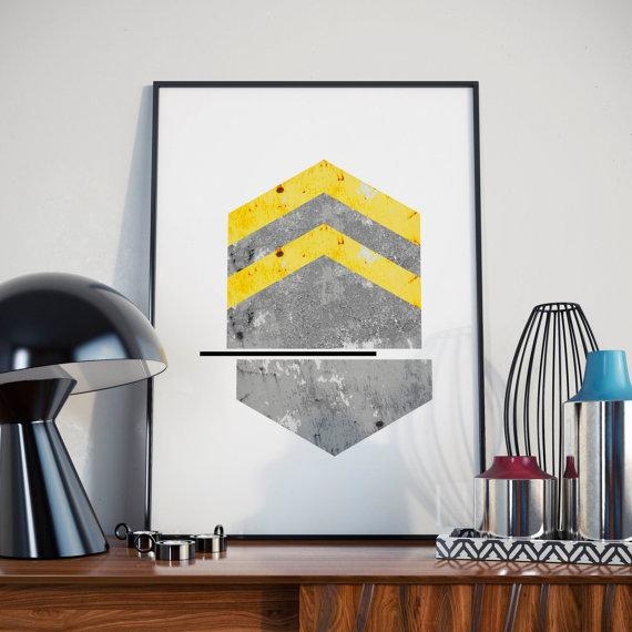 Abstract Arrows Geometric Wall Art Minimalist Art Modernwoolc Throughout Limited Edition Wall Art (Photo 1 of 20)