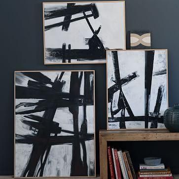 Abstract Black + White Wall Art | West Elm Regarding Black And White Abstract Wall Art (Photo 1 of 20)
