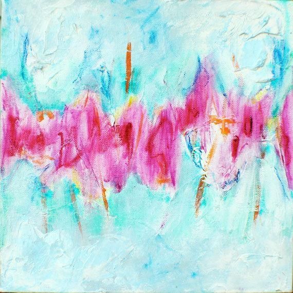 Abstract Painting Pink Abstract Canvas Print Hot Pink White With Regard To Abstract Wall Art Prints (Photo 14 of 20)