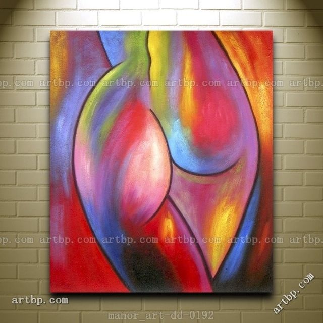 Canvas Wall Art Oil Painting Modern Decor Hand Painted Colourful Regarding Colourful Abstract Wall Art (Photo 2 of 15)
