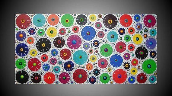 Colorful Circle Painting Wall Art Decoration Abstract Painting With Abstract Circles Wall Art (Photo 14 of 20)
