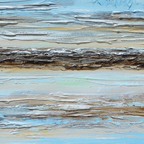 Giclee Print Blue Abstract Painting Blue Brown Modern Urban Canvas Pertaining To Abstract Beach Wall Art (Photo 7 of 20)
