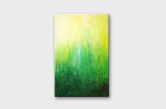 Green Acrylic Abstract Art Acrylic Paintings Original Wall Art Regarding Green Abstract Wall Art (View 1 of 15)