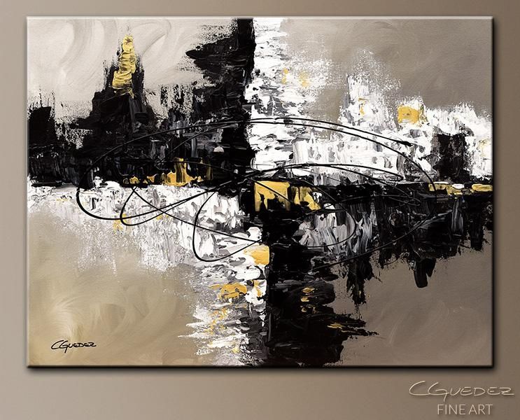 Original Canvas Art Painting Fusion – Abstract Art Painting – Wall Intended For Black And Gold Abstract Wall Art (Photo 1 of 20)