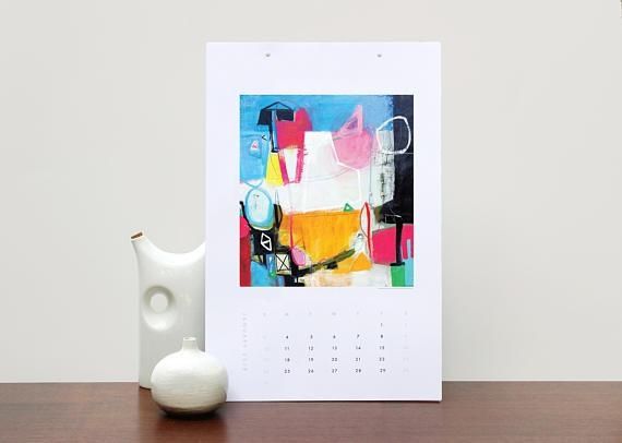 Wall Calendar Colorful 2018 Calendar Art Calendar Abstract Regarding Abstract Calendar Art Wall (View 6 of 20)