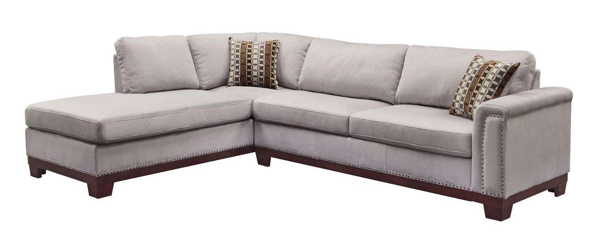 $1051.92 Mason Sectional Sofa With Nailhead Trim And Accent Pillows Intended For Sectional Sofas With Nailhead Trim (Photo 2 of 10)