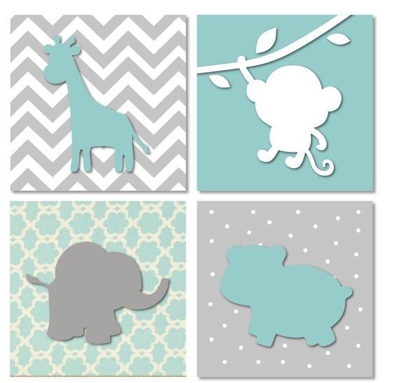 17 Best Nursery Room Images On Pinterest | Child Room, Nursery And Within Fabric Animal Silhouette Wall Art (Photo 12 of 15)