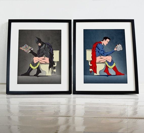 24 Superhero Wall Art Prints That Show They Are People Too Within Vintage Bath Framed Art Prints Set Of  (View 14 of 15)