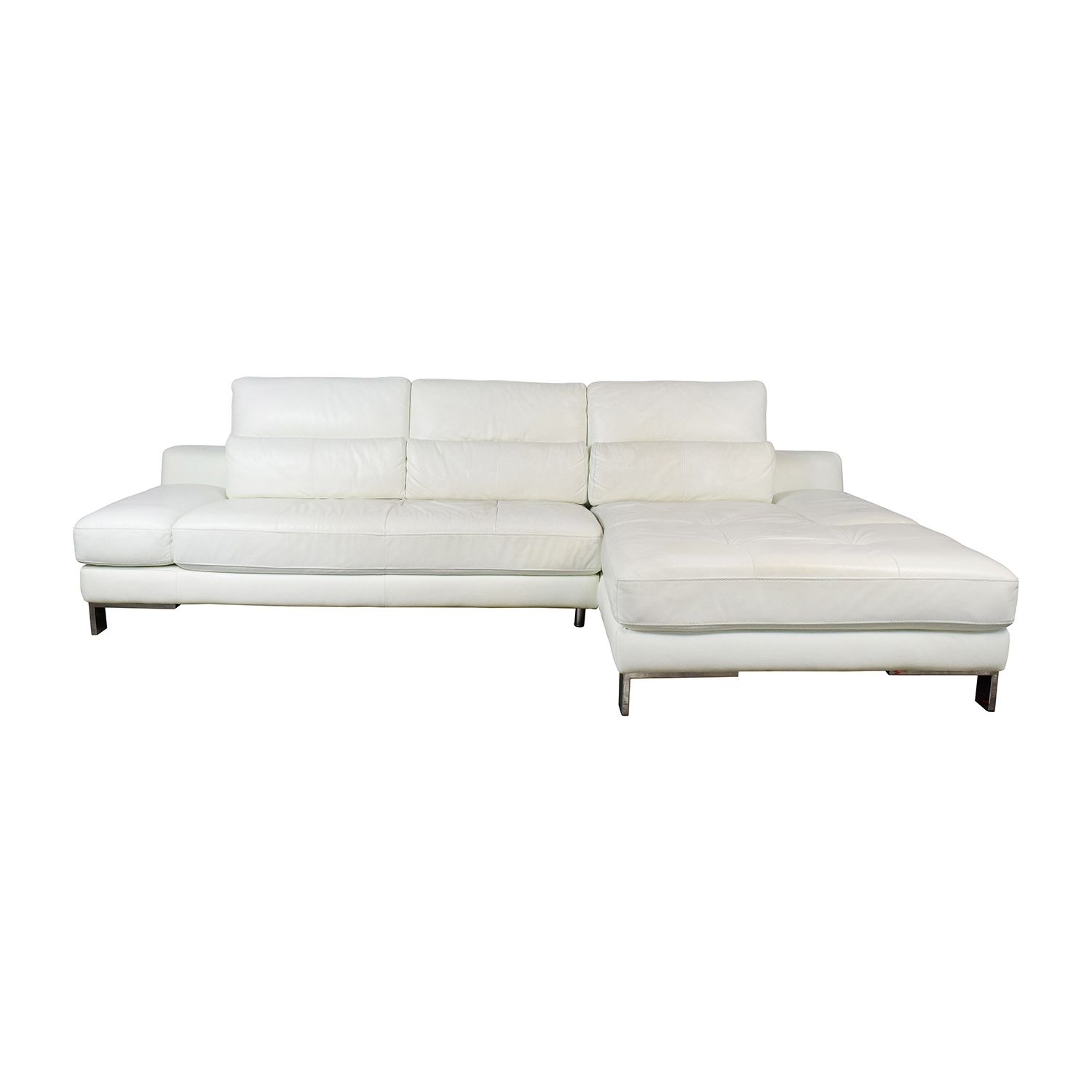 72% Off – Mobilia Canada Mobilia Canada Funktion White Leather For Mobilia Sectional Sofas (Photo 1 of 10)