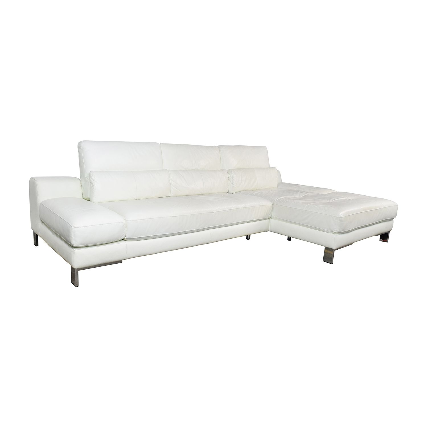 72% Off – Mobilia Canada Mobilia Canada Funktion White Leather Intended For Mobilia Sectional Sofas (Photo 4 of 10)