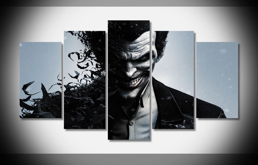 A1725 Batman Arkham Origins Joker Poster Print On Canvas Framed In Joker Canvas Wall Art (View 4 of 15)