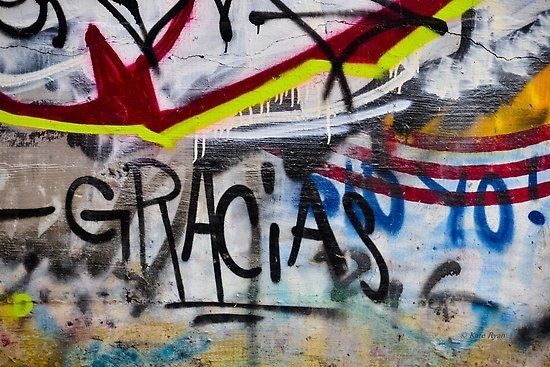 Abstract Graffiti Wall Art Photography – Gracias" Posters Throughout Abstract Graffiti Wall Art (View 11 of 15)